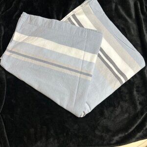DKNY Blue, Gray White Striped 100% Cotton Shower Curtain 72" x 70"